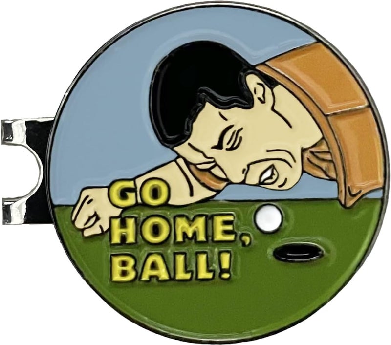 Balanced Co. . Funny Golf Hat Clip with Enamel Magnetic Ball Marker - Image 1